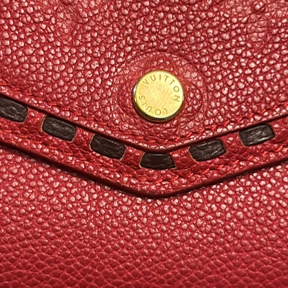 Authentic Louis Vuitton Empreinte Portefeuille Sarah Red/Black Leather Wallet - Picture 2 of 16